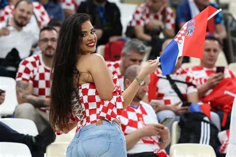 The former finalist in the hunt for Miss Croatia 2016 was stopped by stadium security from posing for photographs with fans ahead of Croatia's World Cup quarter-final against Brazil on Friday.